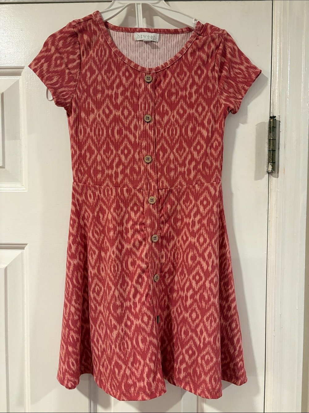 btween Pink- deep pink Button-Front Casual Dress